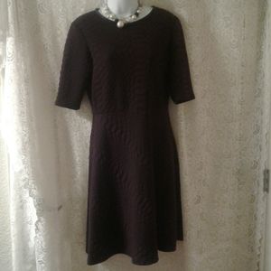 Sandra Darren Deep Plum/Purple Sleeved Dress